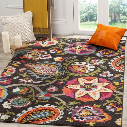 Vista 9 de SAFAVIEH Colección Monaco - Alfombra para pasillo, 2.2 x 6 pies, color marfil y multicolor, diseño floral bohemio, no desprende pelusa y de fácil