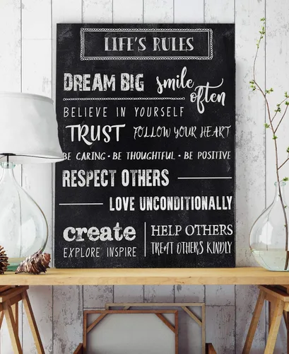 Vista 6 de Renditions Gallery - Arte de pared con citas motivacionales para el hogar, oficina, habitación, lienzo, decoración de pared, 12 x 18, pizarra