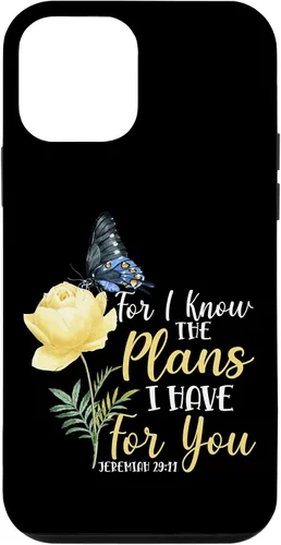 Vista 16 de iPhone 16 Christian Bible Verse Butterfly Rose Flower Jeremiah 29:11 Case