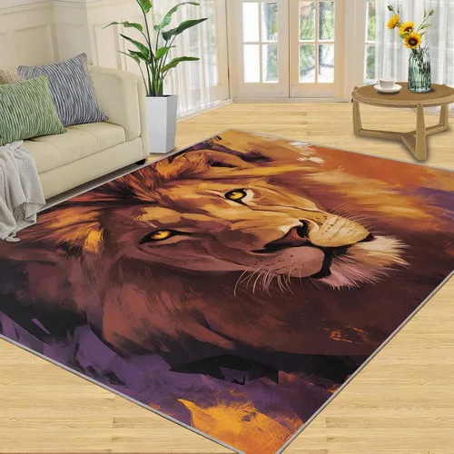 Vista 9 de Girl Horse Rugs for Bedroom, Horse Area Rug, Animal Rugs for Living Room, Indoor Non-Slip Rug, Machine Washable Carpet for Front Entrance Floor