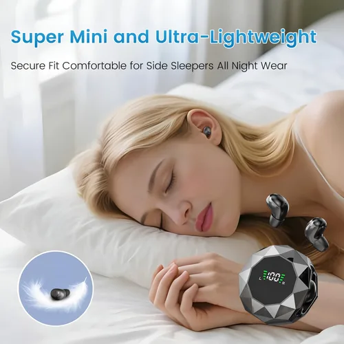 Vista 4 de Los mini auriculares invisibles inalámbricos Bluetooth más pequeños, de perfil bajo, micro pequeños, discretos, ocultos para el trabajo, auriculares