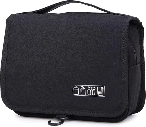 Vista 2 de Sechunk Neceser de maquillaje resistente al agua, bolsa de cosméticos organizador de viaje para accesorios, bolsa de viaje con gancho para colgar