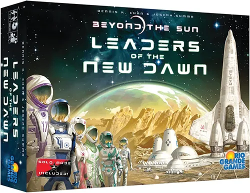 Vista 4 de Rio Grande Games: Beyond The Sun, juego de mesa de estrategia, juego base, 2 a 4 jugadores, tiempo de juego de 90 a 120 minutos, para edades de 14