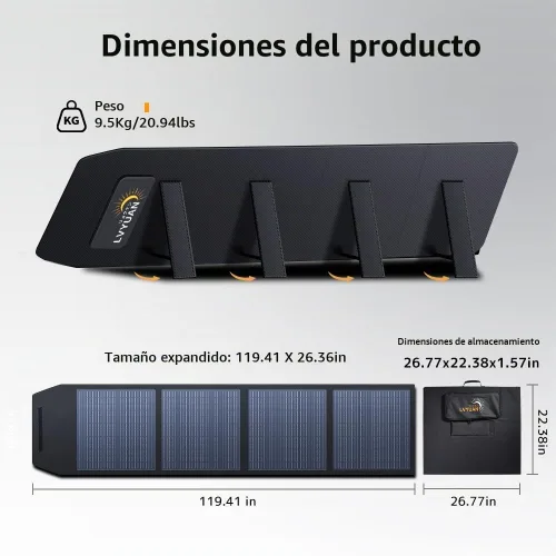 Vista 2 de LVYUAN eficacia alta portátil plegable de los paneles solares 300W el 23,5%