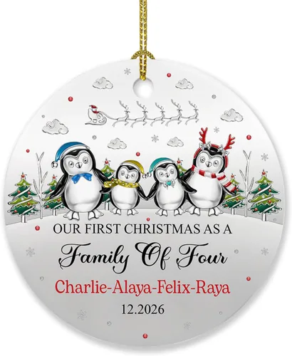 Vista 25 de Adorno personalizado para árbol de Navidad con nombre y año, regalo para mi nuevo apartamento, adorno personalizado para primera Navidad en un nuevo