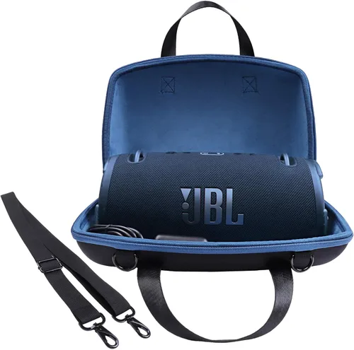 Vista 2 de co2CREA Estuche rígido de transporte para altavoz portátil JBL Xtreme 3/2, negro + azul Bolsa de viaje portátil de repuesto con correa de hombro