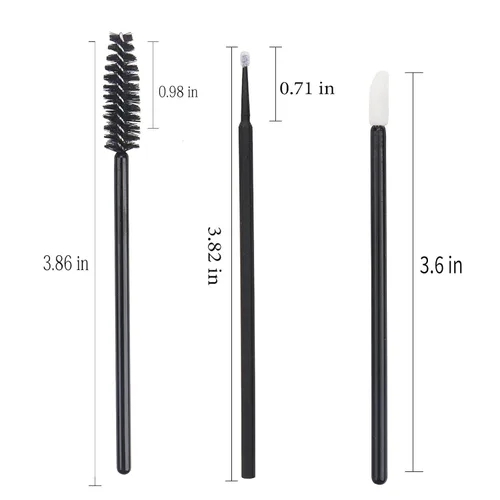 Vista 2 de Kit de suministros para extensión de pestañas de 300 piezas, cepillos desechables para pestañas, micro hisopos, varitas para máscara, cepillos