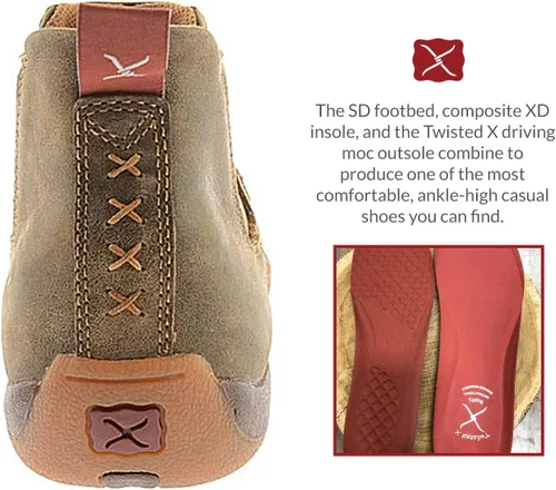 Vista 5 de Twisted X Zapatos de conducción Cellstretch Double Gore Moc Toe para hombre - Mxcg001