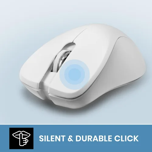 Vista 2 de Perixx PERIMICE-621W - Ratón inalámbrico con clic silencioso y diseño ergonómico - Compatible para PC de escritorio y portátil - Inalámbrico 2.4 GHz
