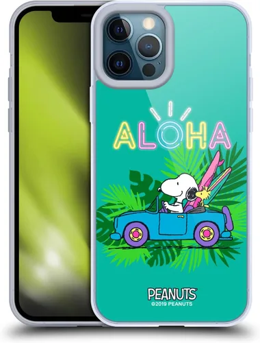 Vista 47 de Head Case Designs Funda de gel suave con licencia oficial de Peanuts Tropical Surf Snoopy Aloha Disco compatible con Apple iPhone 13 Mini Surf