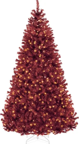 Vista 79 de Best Choice Products Árbol de Navidad azul bebé preiluminado de 6 pies, decoración navideña artificial completa con 947 puntas de rama, 250 luces