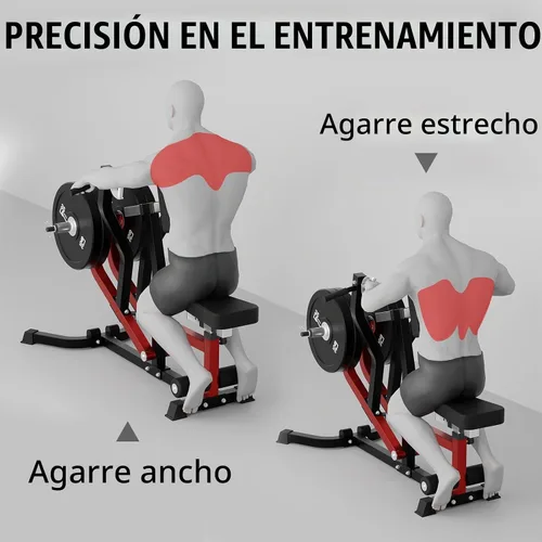 Vista 5 de Mikolo Máquina de remo sentada con placa para gimnasio en casa, capacidad de 400 libras, brazos independientes y asiento ajustable