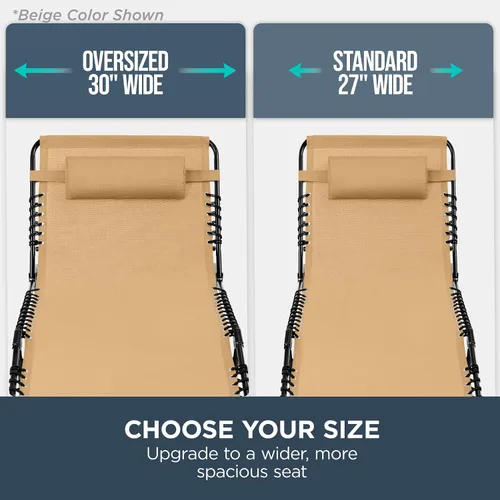Vista 5 de Best Choice Products - Tumbona para patio reclinable, plegable, portátil para exteriores, con 8 posiciones, asas, capacidad de 300 libras