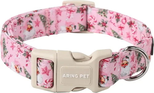 Vista 13 de ARING PET Collar de Navidad para perro, lindo collar de copos de nieve populares rojo y verde con hebilla de liberación rápida para cachorros