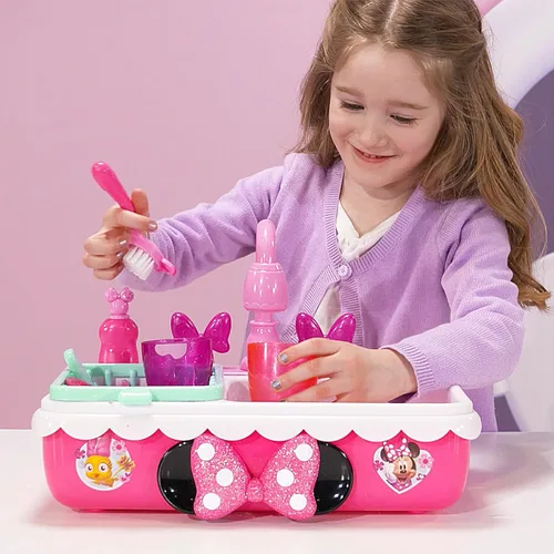 Vista 2 de Juego de fregadero mágico de ayudantes felices de Minnie, fregadero de simulación que funciona, juguetes para niños a partir de 3 años de Just Play