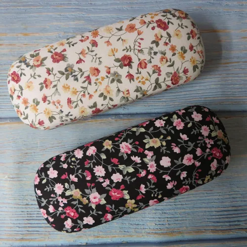 Vista 9 de DODOGA Spectacle Case Portable Hard Shell Eyeglasses Case Fabric Covered Clam Shell Style Eyeglass Case Spectacles Box