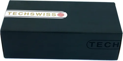 Vista 5 de Tech Swiss Caja de reloj para 6 relojes de almacenamiento de madera vitrina ventana de cristal (negro)