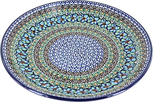 Vista 27 de Cerámica pulida de rosa azul – Plato de cena Athena marrón – 10.5 pulgadas de diámetro – Ideal para comidas diarias, comidas informales o como