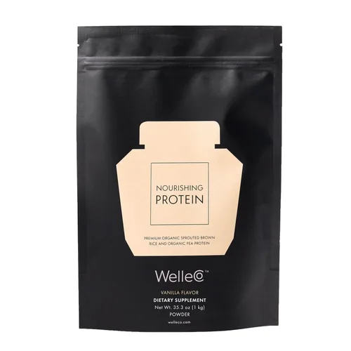 Vista 10 de WelleCo Proteína de chocolate en polvo a base de plantas, mezcla de arroz integral orgánico y guisantes, 0.56 oz de proteína por porción, suplemento