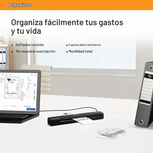 Vista 4 de Epson Workforce ES-55R Escáner móvil de recibos y documentos con software de gestión de recibos para PC y Mac