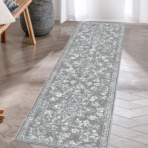 Vista 11 de Pauwer Alfombra vintage de flores 2 x 3 pulgadas, estilo envejecido, antideslizante, de pelo bajo, tapete para entrada, interior, pequeña, retro