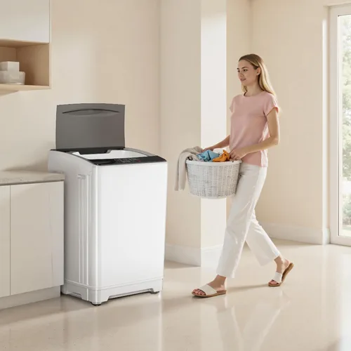 Vista 3 de TABU Lavadora portátil de 18 libras, lavadora completamente automática de 2.4 pies cúbicos con bomba de drenaje, lavadora y secadora automática