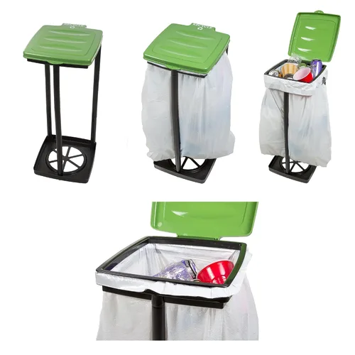 Vista 3 de Wakeman Outdoors - Soporte portátil para bolsas de basura, bote de basura plegable para uso en interiores y exteriores, ideal para campamento Verde