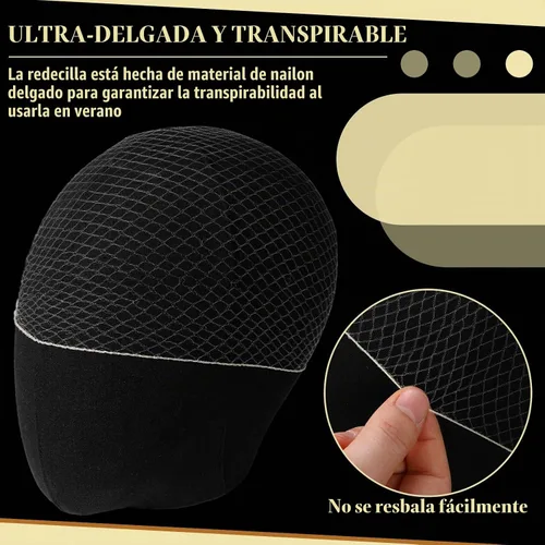 Vista 6 de 400 redes para el cabello para mujer, servicio de alimentos y moños de ballet, malla elástica invisible con bordes, 20 pulgadas (beige)