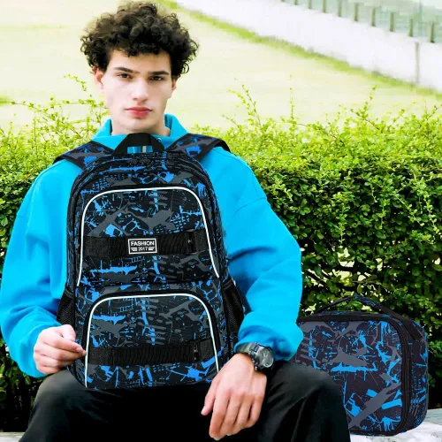 Vista 2 de Mochila para laptop, 16 pulgadas, bolsa escolar y bolsa de almuerzo, mochilas resistentes al agua para adolescentes, niñas, mujeres, estudiantes