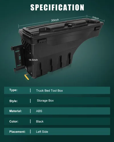Vista 2 de SCITOO Cerradura y llaves caja de almacenamiento para caja de camión Tits para Chevrolet Colorado 2015-2020, para GMC Canyon 2015-2020 lado