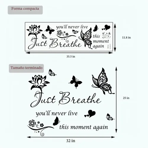 Vista 7 de Pegatina de pared con citas positivas inspiradoras, arte inspirador para mujeres y niñas, dormitorio, sala de estar, regalos de aliento para Color: 1
