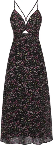 Vista 4 de ZAFUL Vestido largo de verano con tirantes delgados para mujer, diseño floral, con nudo frontal, sexy, cuello en V, sin espalda, para vacaciones