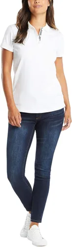 Vista 2 de Nautica Camisa polo de manga corta de 3 botones transpirable 100% algodón para mujer