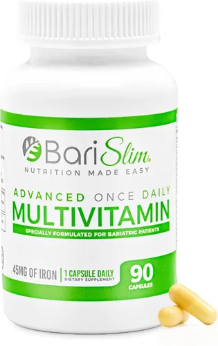 Vista 9 de BariSlim Cápsula multivitamínica bariátrica avanzada una vez al día, 45 mg de hierro, vitamina bariátrica para cirugía post bariátrica, incluyendo