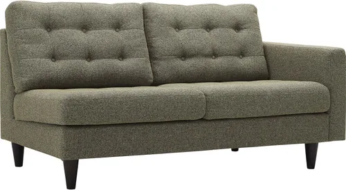 Vista 32 de Sofá esquinero Modway Empress, estilo de mediados de siglo, tapizado de tela en avena, Tela, Celeste