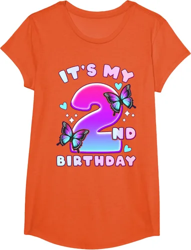 Vista 39 de Camiseta de 2º cumpleaños para niña de 2 años con mariposas y número 2 Negro