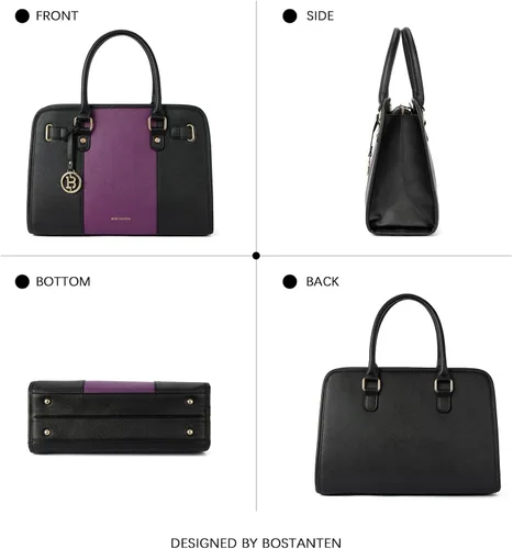 Vista 6 de BOSTANTEN Leather Handbags for Women Designer Satchel Purses Top Handle Tote Work Shoulder Bags