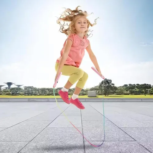 Vista 4 de Cuerda de saltar para niños y adultos, cuerda de saltar LED brillante ajustable colorida y luminosa para fitness y entrenamiento