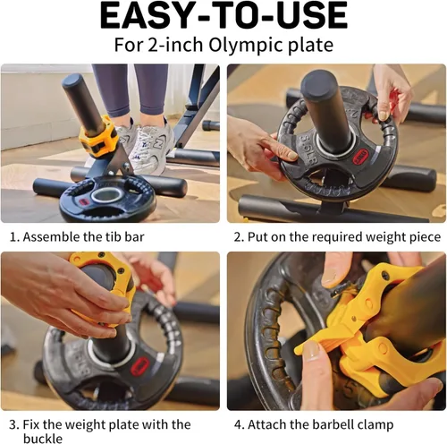 Vista 4 de Tibialis Trainer Tib Bar Raise Machine Equipo de ejercicio Entrenamiento de fuerza Rasgando músculos de la parte inferior de las piernas Amarillo