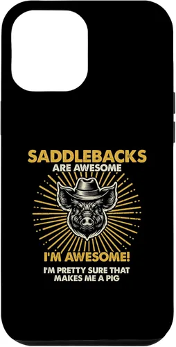 Vista 6 de iPhone 15 Pig Dad Mom Awesome - Funda para sillín de criador de granjeros