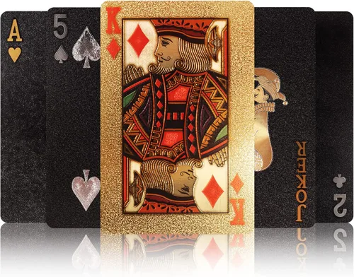 Vista 3 de Merytes 2 barajas de cartas de póquer impermeables y cartas de juego con tarjetas de truco clásicas de PVC de plástico flexible