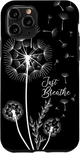 Vista 29 de Lindo diseño de tatuaje de diente de león flechas respiración patrón caso para iPhone 17