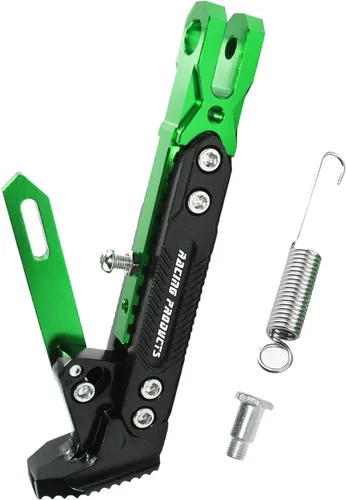 Vista 13 de Pata de cabra CNC ajustable para motocicleta, soporte de trípode universal de aluminio para motor/scooter, soporte lateral de pie modificado