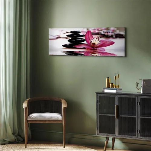 Vista 2 de artgeist Lienzo decorativo para pared, diseño de spa zen, 59 x 20 pulgadas, 1 unidad, decoración del hogar, cuadro estirado enmarcado, pintura