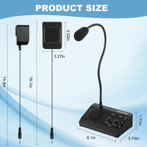Vista 6 de Intercomunicador de ventana de doble vía, sistema de altavoces de ventana, micrófono de intercomunicación antiinterferencia. Para negocios, banco