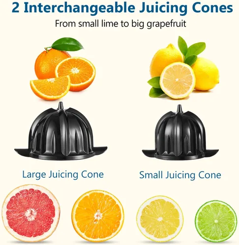 Vista 5 de JUSANTE Exprimidor de cítricos, máquina de exprimidor de naranja, Exprimidor de pomelo de lima manos libres de acero inoxidable, Exprimidor