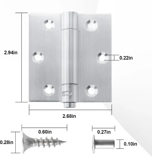 Vista 2 de Paquete de 2 bisagras de puerta de cierre automático de 3 pulgadas, bisagras de puerta con resorte de 3 pulgadas, tensión ajustable para garaje