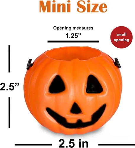 Vista 2 de 4E's Novelty Paquete de 24 mini cubos de calabaza para dulces de Halloween a granel para niños, bolsas de golosinas de Halloween, rellenos de bolsas