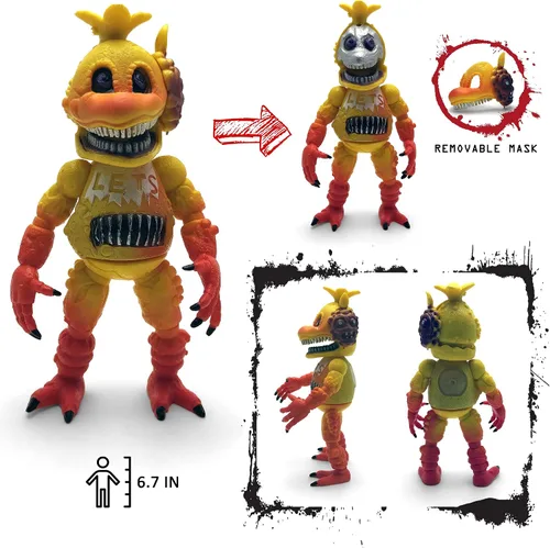 Vista 6 de Toysvill Inspired by Five Nights at Freddy Game Figuras de acción de colección de juguetes (FNAF) de juguete, juego de 6 piezas, altura de 6