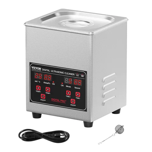 Vista 9 de VEVOR Limpieza Ultrasónica, 1.3L Máquina de Limpieza Profesional de 60W con Temporizador y Calentador, Limpiador Ultrasónico Digital de 40kHz